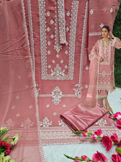 Beautiful Georgette Fabric Embroidery Work Salwar Suit