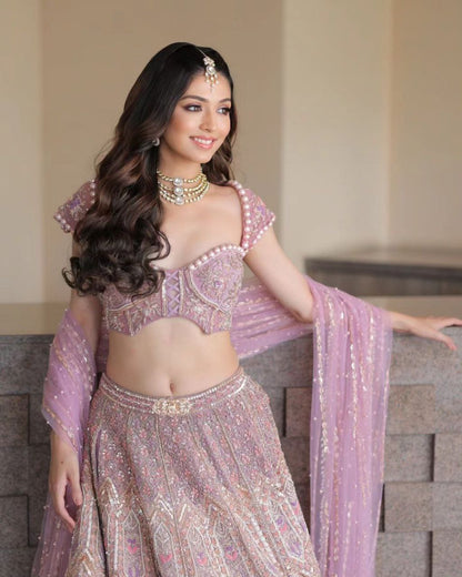 Designer Pink Color Kasturi Silk Lehenga Choli