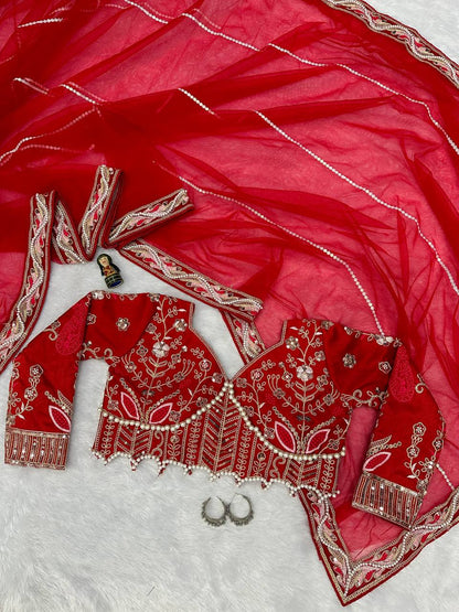 Sky Color Soft Net Saree With Heavy Pearl HandWork Blouse
