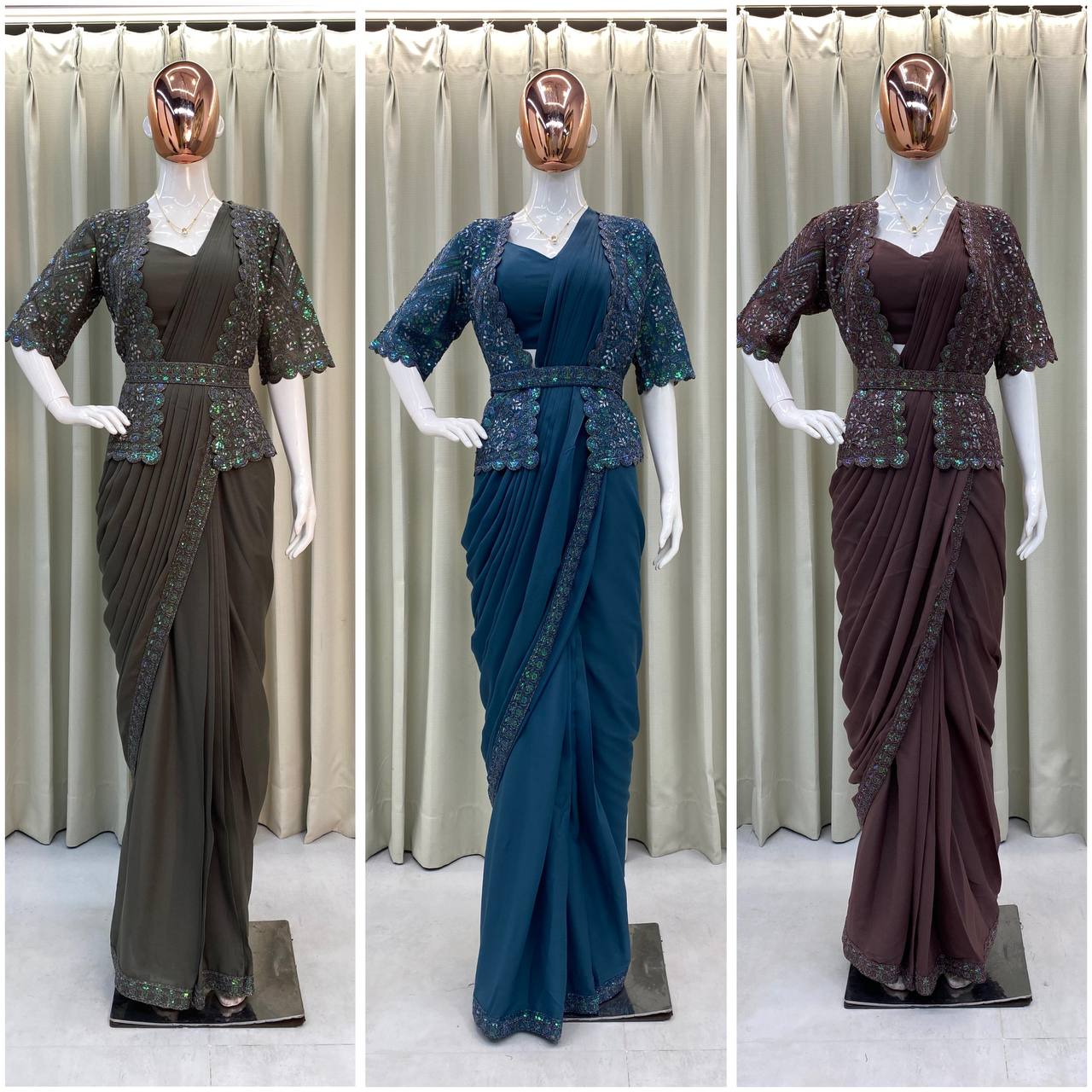 1 Min Ready to Wear Georgette Saree