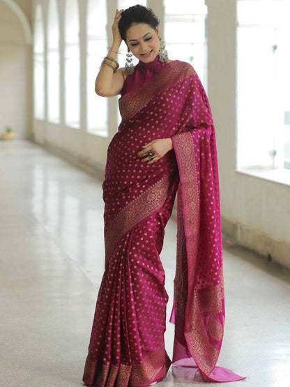 Soft Lichi Silk Designer Jacquard Silk Weaving Saree