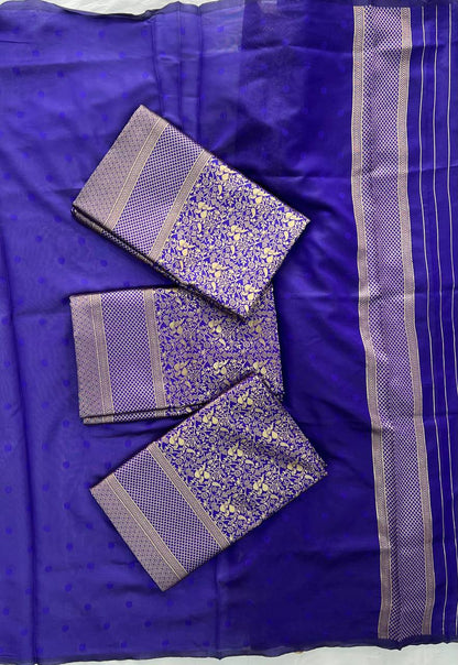 Wedding Wear Beautiful Purple Soft Lichi Silk Saree