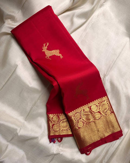 Soft Lichi Silk Jacquard Weaving Treditional Wear Designer Saree