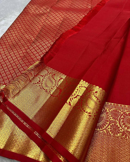 Soft Lichi Silk Jacquard Weaving Treditional Wear Designer Saree