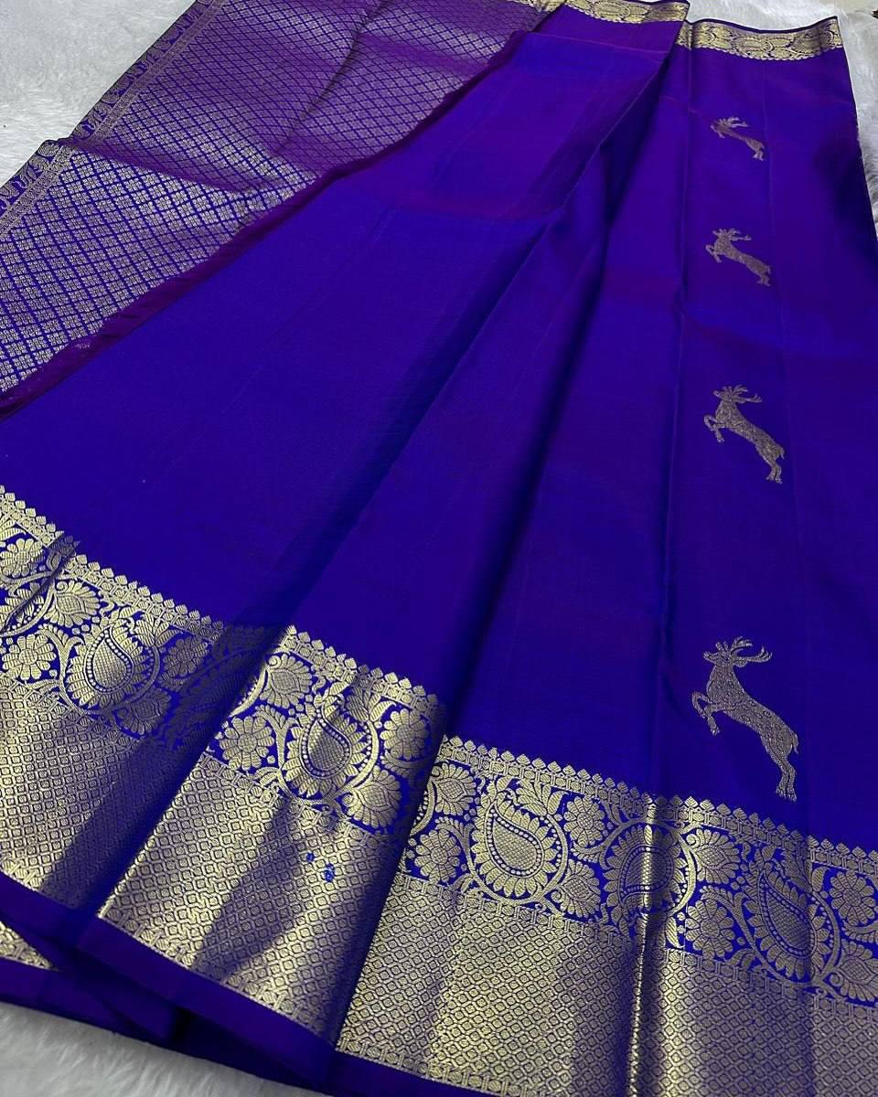 Soft Lichi Silk Jacquard Weaving Treditional Wear Designer Saree