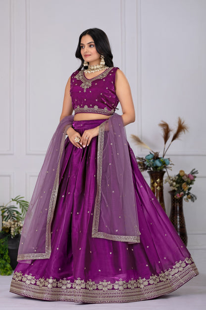 Heavy Jimmy Chu Silk Embroidary Worked Designer Lehenga Choli