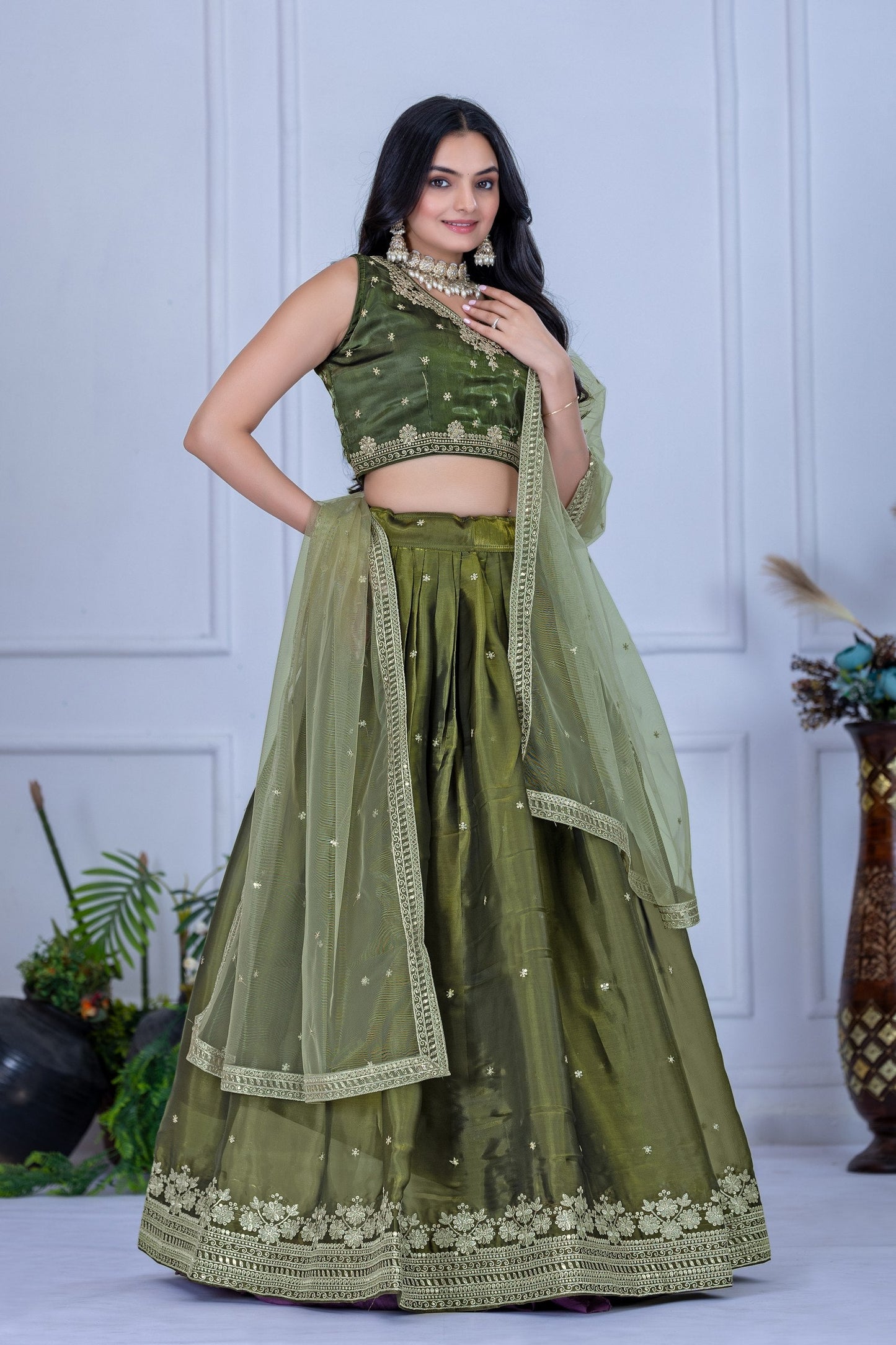Heavy Jimmy Chu Silk Embroidary Worked Designer Lehenga Choli