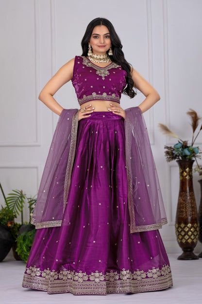 Heavy Jimmy Chu Silk Embroidary Worked Designer Lehenga Choli
