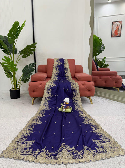 Designer Heavy Codding & Sequebnce Work Saree