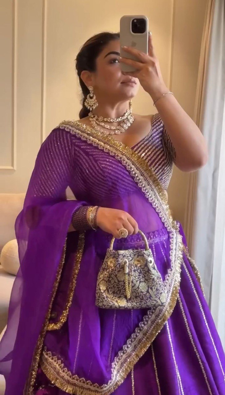Purple Colour Designer Wedding Wear Lehenga Choli With Beautiful Duppta