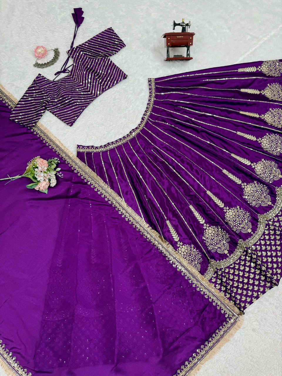 Purple Colour Designer Wedding Wear Lehenga Choli With Beautiful Duppta