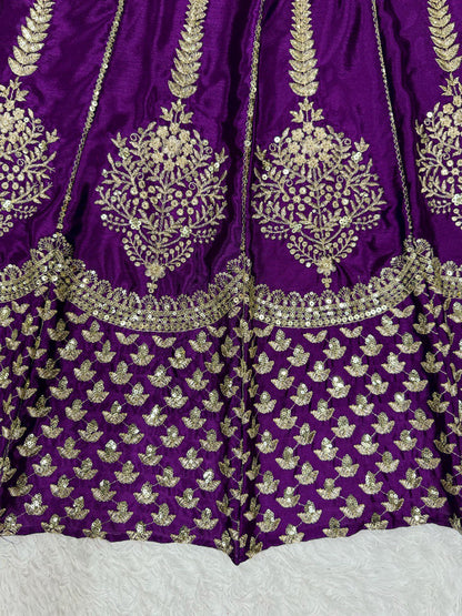 Purple Colour Designer Wedding Wear Lehenga Choli With Beautiful Duppta