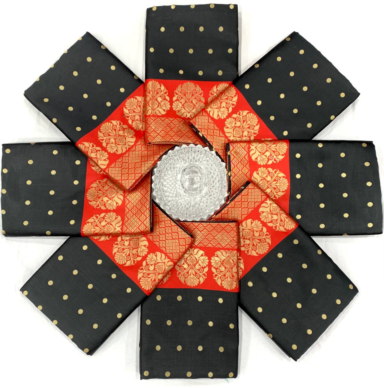 Wedding Waer Black Jacquard Work Saree