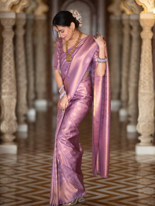 Atractive Lichi Silk Treditional Wear Jacquard Weaving Saree