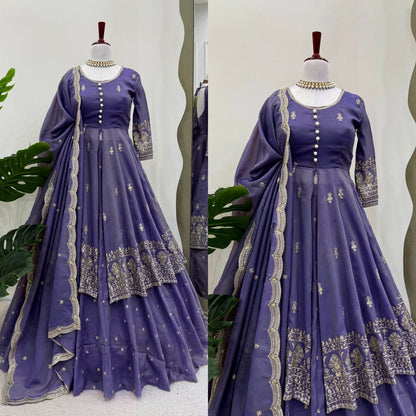 Designer Simmer Silk Mastani Wedding Wear Suit
