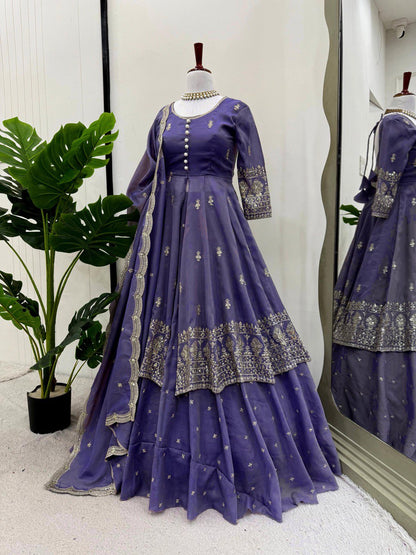 Designer Simmer Silk Mastani Wedding Wear Suit