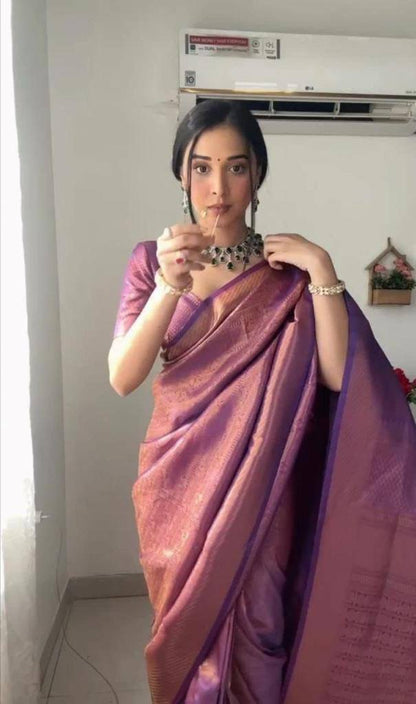 Soft Cotton Rich Weaving Designer Ready To Wear Saree