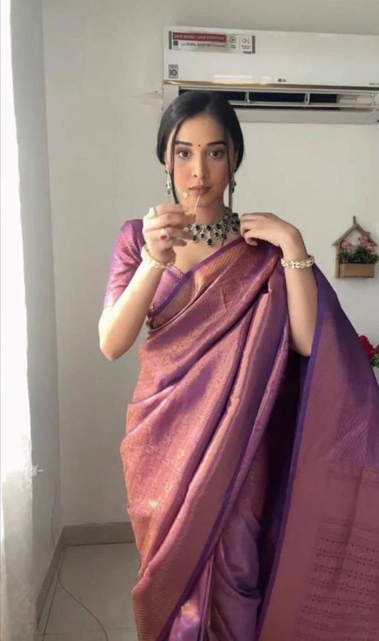 Soft Cotton Rich Weaving Designer Ready To Wear Saree