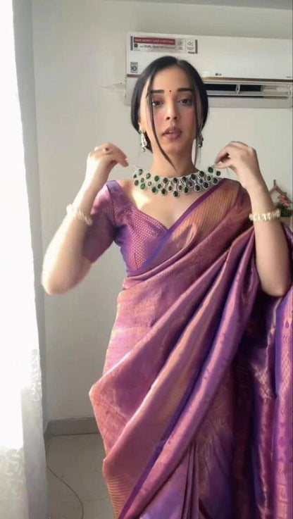Soft Cotton Rich Weaving Designer Ready To Wear Saree