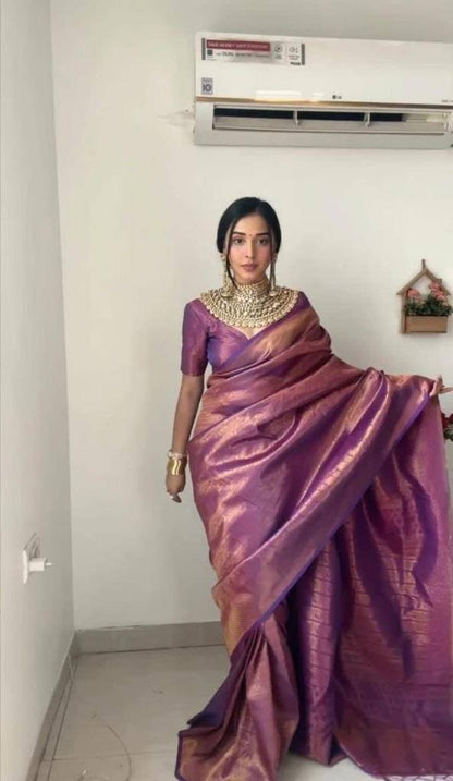 Soft Cotton Rich Weaving Designer Ready To Wear Saree