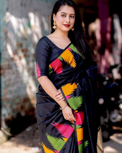 Soft Lichi Silk Beautiful Rich Pallu Jacquard Weaving Saree