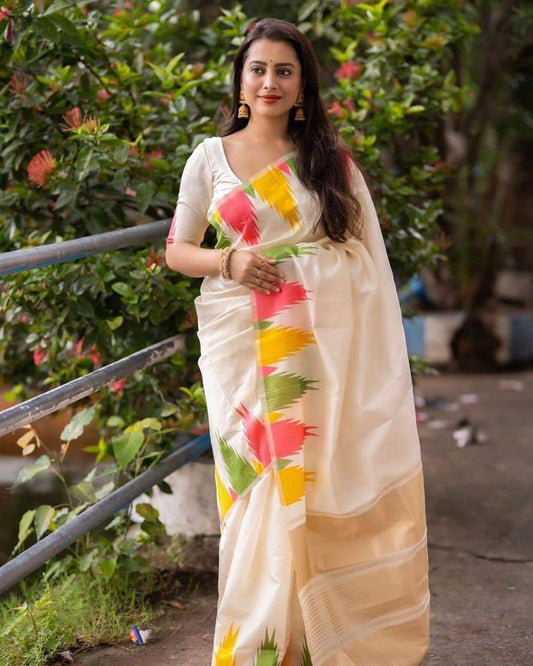 Soft Lichi Silk Beautiful Rich Pallu Jacquard Weaving Saree