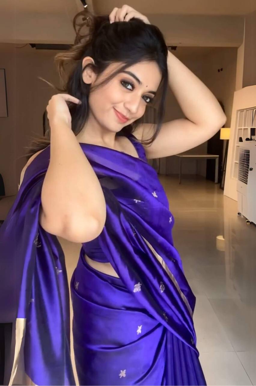Purple Colour Lichi Silk Jacquard Weaving Work Saree