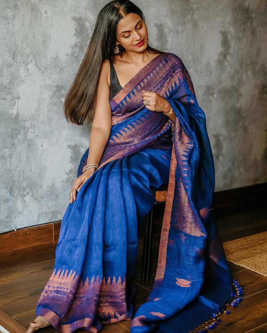 Soft Lilan Slab Beautiful Rich Pallu And Slab Weaving Work Designer Saree
