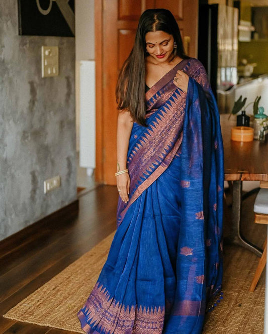 Soft Lilan Slab Beautiful Rich Pallu And Slab Weaving Work Designer Saree