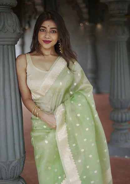 Beautiful Rich Pallu Slab Weaving Designer Saree With Fancy Blouse