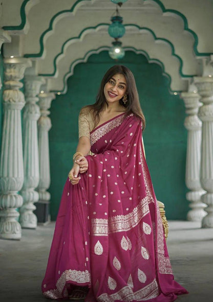 Beautiful Rich Pallu Slab Weaving Designer Saree With Fancy Blouse