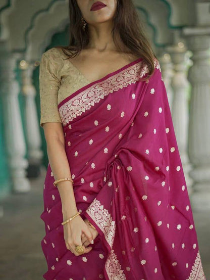 Beautiful Rich Pallu Slab Weaving Designer Saree With Fancy Blouse