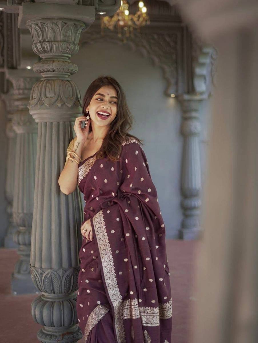 Beautiful Rich Pallu Slab Weaving Designer Saree With Fancy Blouse