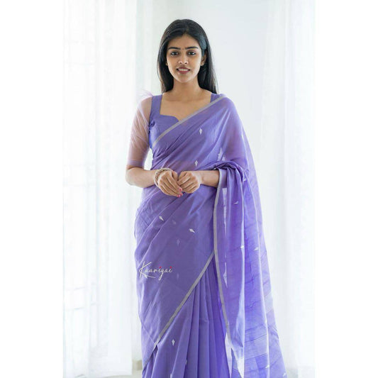 Lavender Colour Soft Slab Lilan Jacquard Weaving Saree