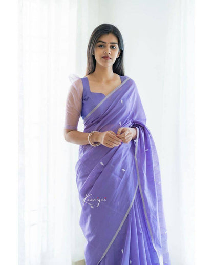 Lavender Colour Soft Slab Lilan Jacquard Weaving Saree