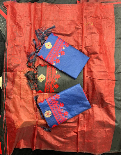 Attractive Slub Lilan Jacquard Weaving Rich Look Beautiful Saree