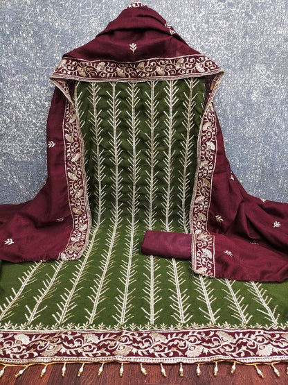 Embroidary Work Vichitra Silk Party Wear Dress Material
