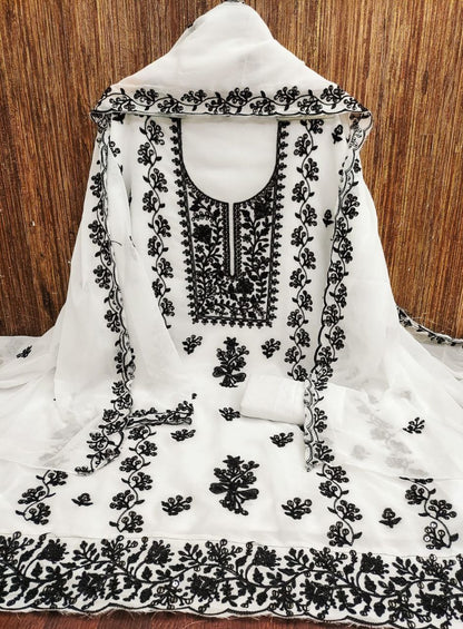 Soft Georgette Embroidary Work Unstiched Dress Material