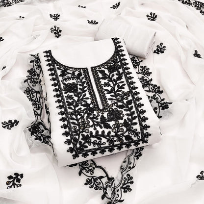 Soft Georgette Embroidary Work Unstiched Dress Material