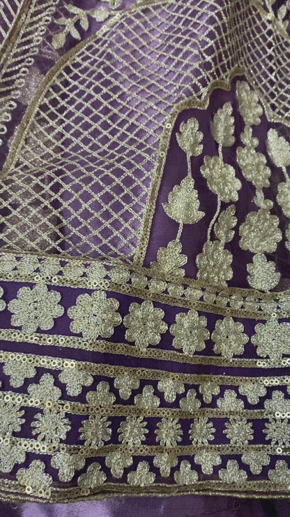Light Purple Heavy Work Semi Stitched Lehenga Choli For Wedding