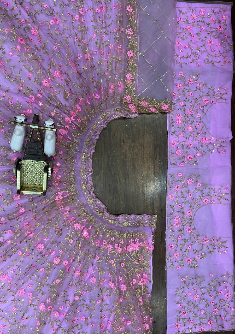 Purple Color Net Sequence Work Lehenga Choli