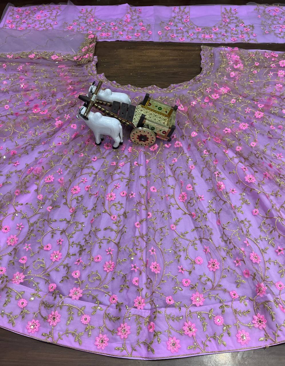 Purple Color Net Sequence Work Lehenga Choli