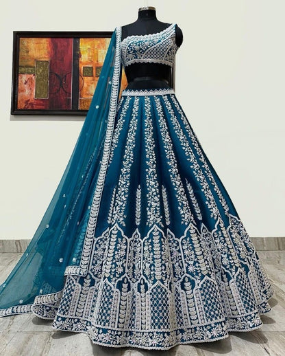 Bit Color Chinon Silk Embroidered Lehenga Choli