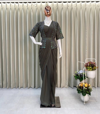 1 Min Ready to Wear Georgette Saree