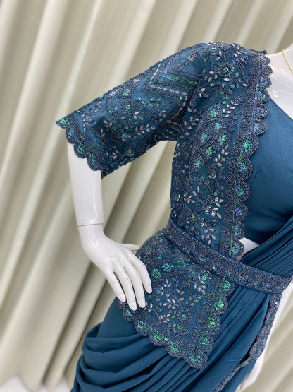 1 Min Ready to Wear Georgette Saree