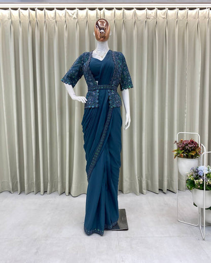 1 Min Ready to Wear Georgette Saree
