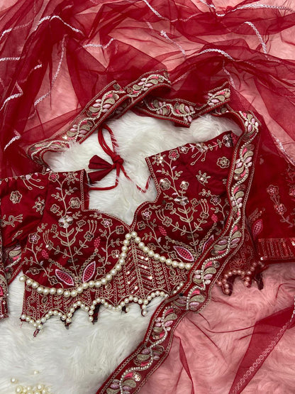 Sky Color Soft Net Saree With Heavy Pearl HandWork Blouse
