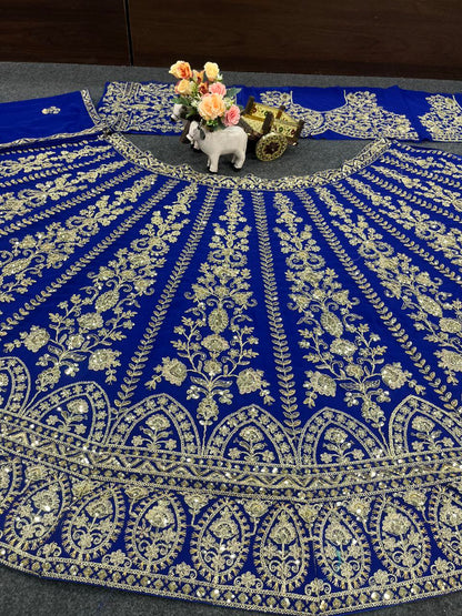 Royal Blue Georgette Heavy Coding Work Lehenga Choli