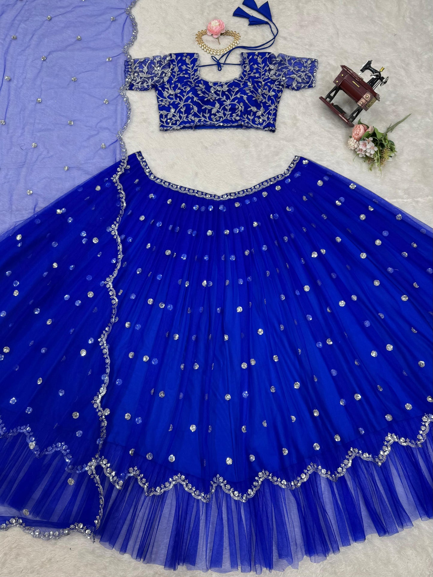 Royal Blue Georgette Lehenga Choli