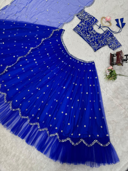 Royal Blue Georgette Lehenga Choli
